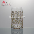 Klarer Rattan & Blossom Drink Becher Exquisites bedrucktes Glasbecher